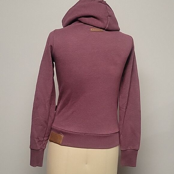 Naketano Mauve Hoodie with Rope Drawstrings, Size S - Picture 3 of 8